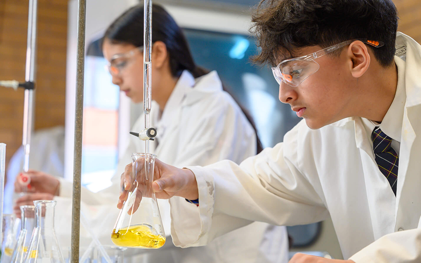 Students in a science lesson